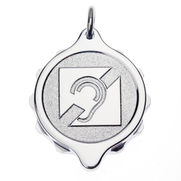 Chrome Plated Pendants - Deaf Logo