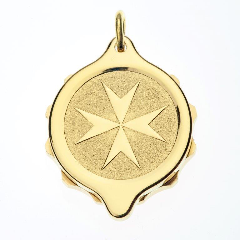 Gold Plated St John / Malta Cross Pendant and Chain