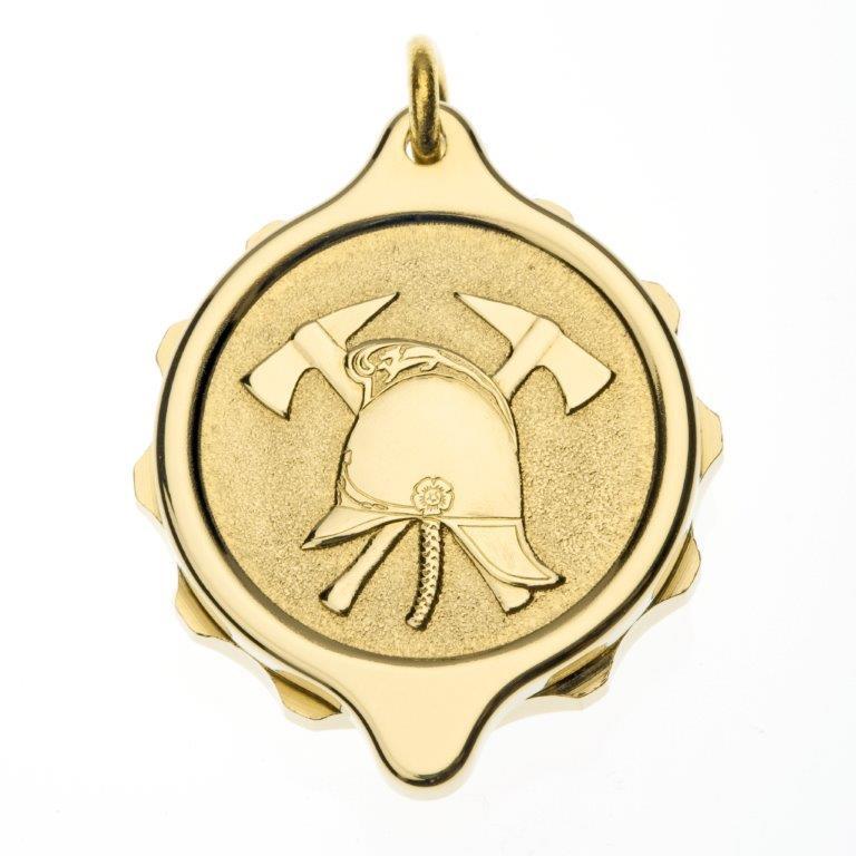 Gold Plated Fire Brigade Pendant and Chain