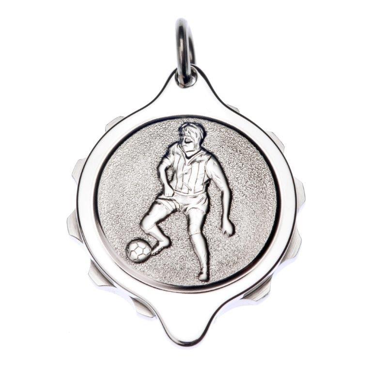 Stainless Steel Footballer Pendant and Chain - Medical ID Jewellery