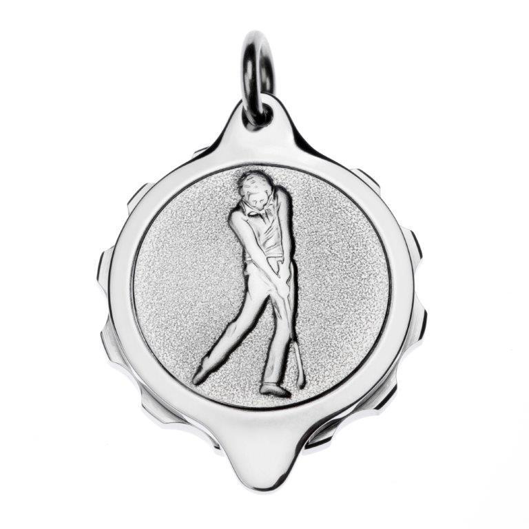 Stainless Steel Golfer Pendant and Chain - Medical ID Jewellery