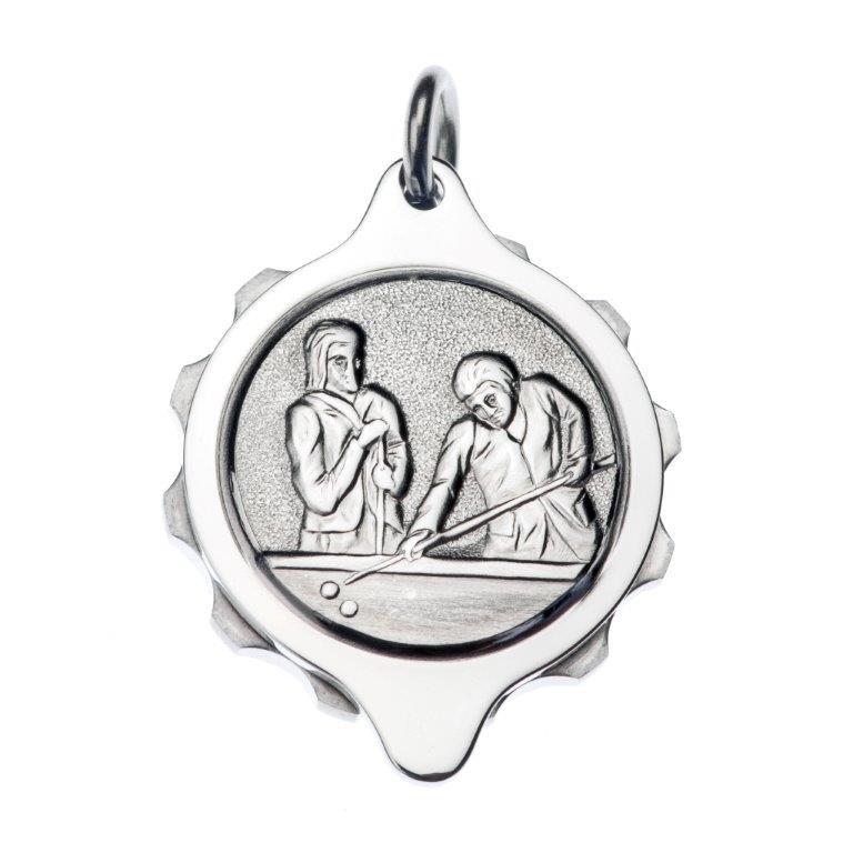Stainless Steel Snooker / Pool Pendant and Chain - Medical ID Jewellery