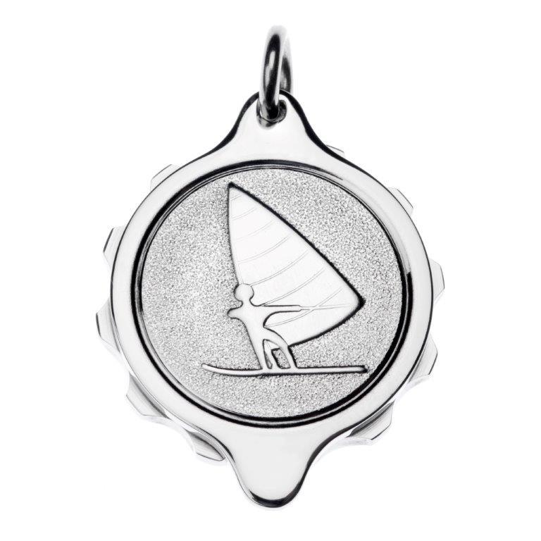 Stainless Steel Windsurfer Pendant and Chain