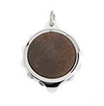 Chrome Plated (Coloured Pendant with chain) - Brown