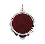 Chrome Plated (Coloured Pendant with chain) - Burgundy