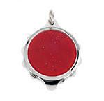 Chrome Plated (Coloured Pendant with chain) - Sparkle Red