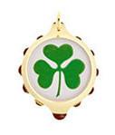 Gold Plated (Coloured Pendant with chain) - Shamrock