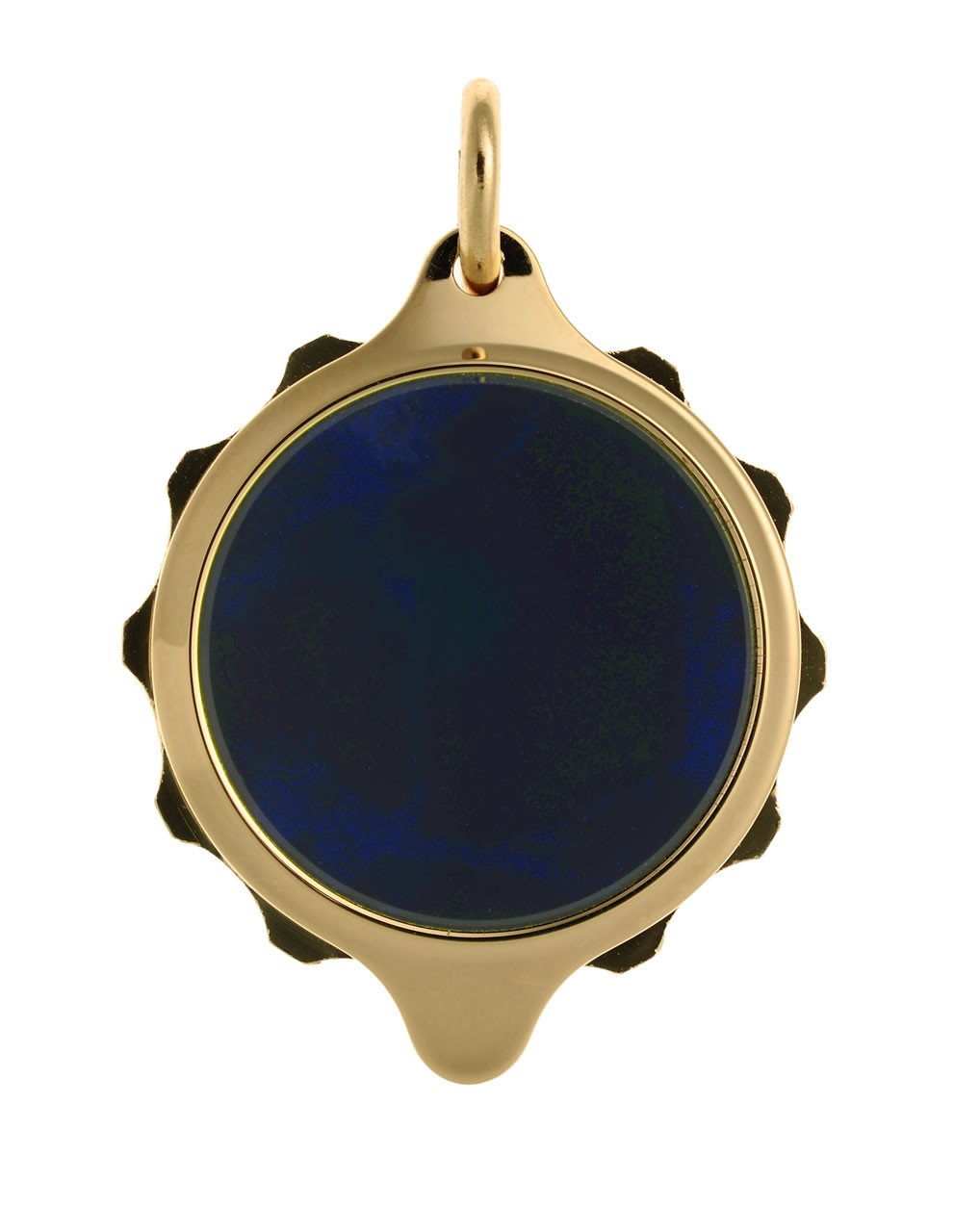 Gold Plated (Coloured Pendant with chain) - Blue
