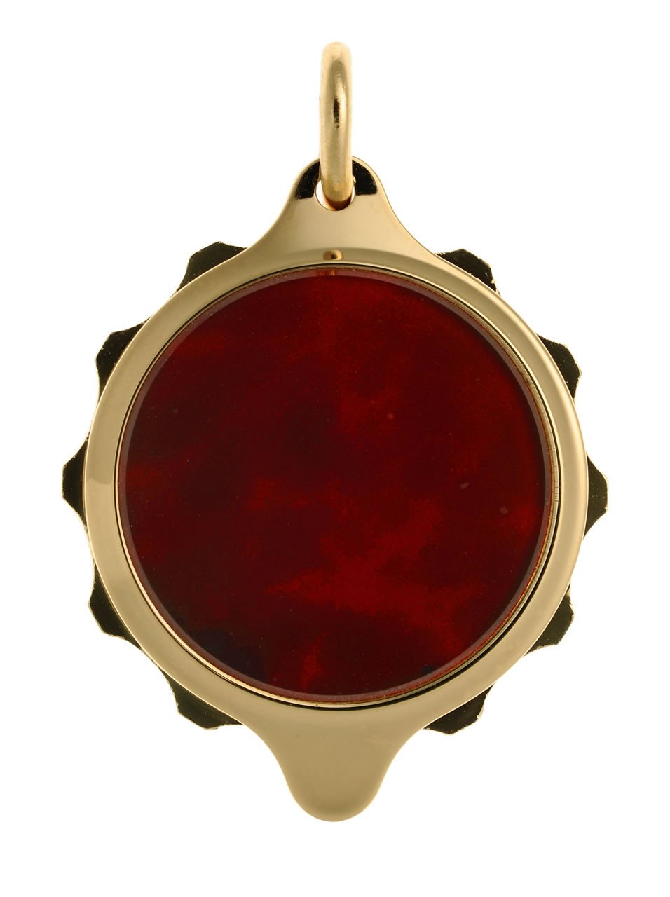 Gold Plated (Coloured Pendant with chain) - Burgundy