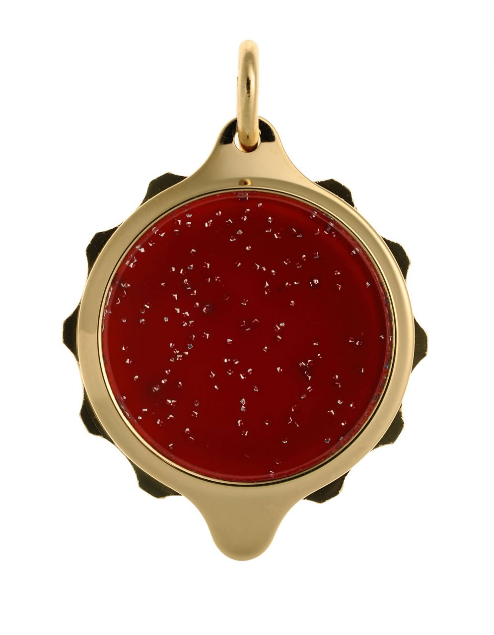 Gold Plated (Coloured Pendant with chain) - Sparkle Red