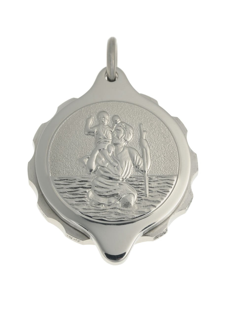 Stainless Steel St Christopher Pendant and Chain - Medical Identification