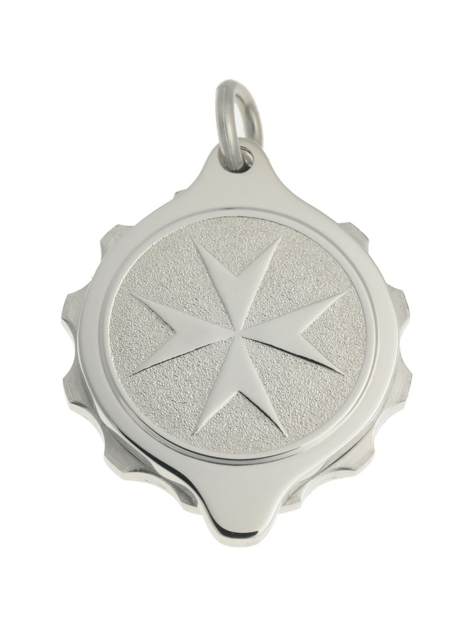 Stainless Steel St John / Malta Cross Pendant and Chain - Medical Identification