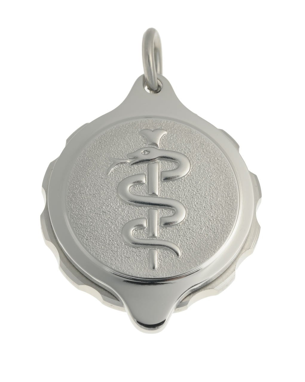 Stainless Steel Snake & Staff Pendant and Chain - Medical ID Jewellery