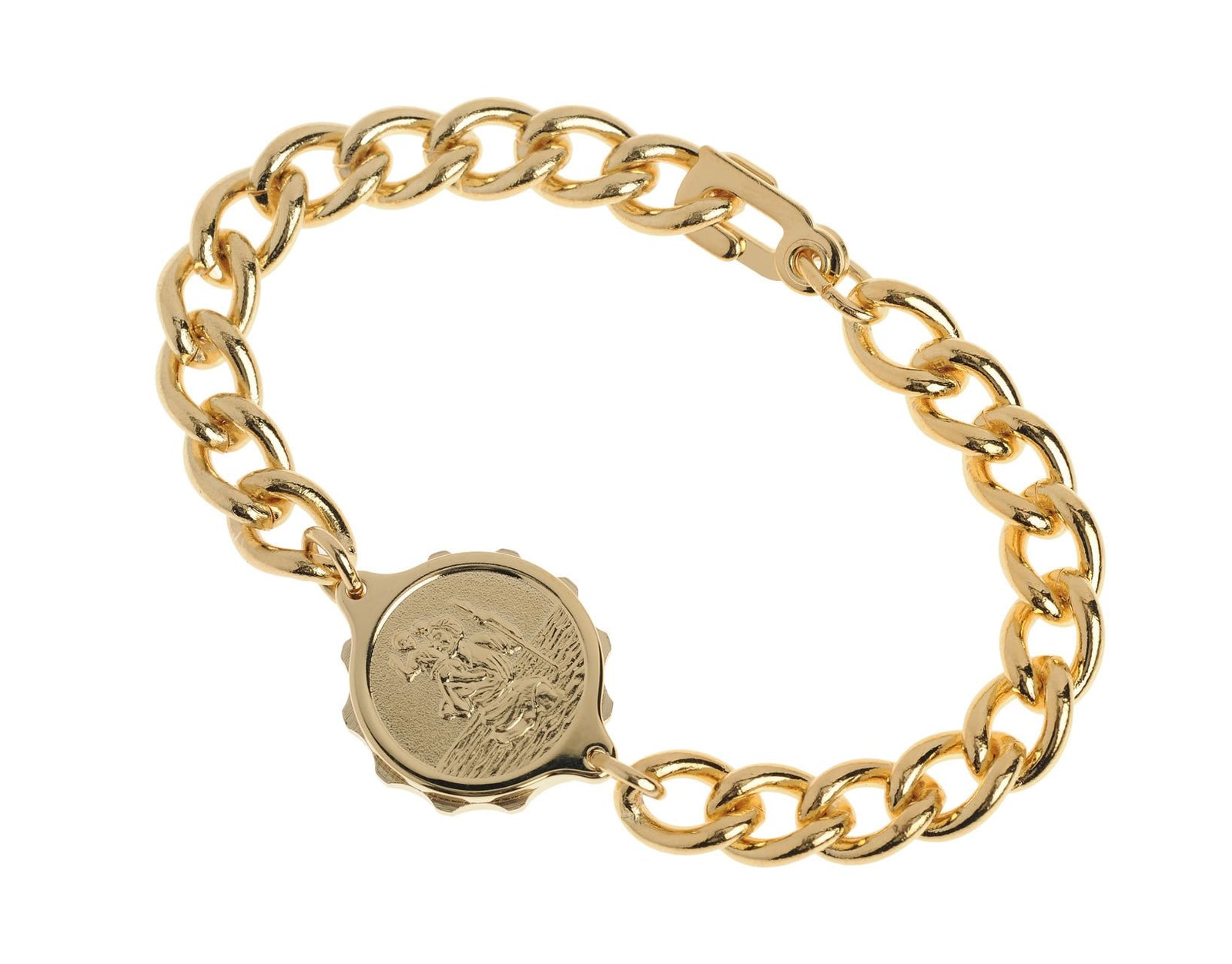 Gold Plated Bracelet with St Christopher Capsule