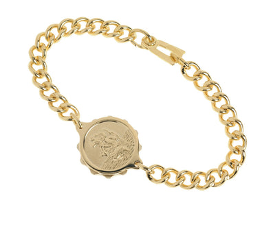 Gold Plated Bracelet with St Christopher Capsule