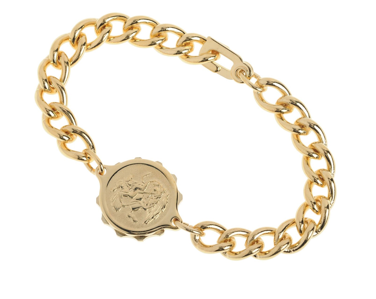Gold Plated St George & Dragon Bracelet