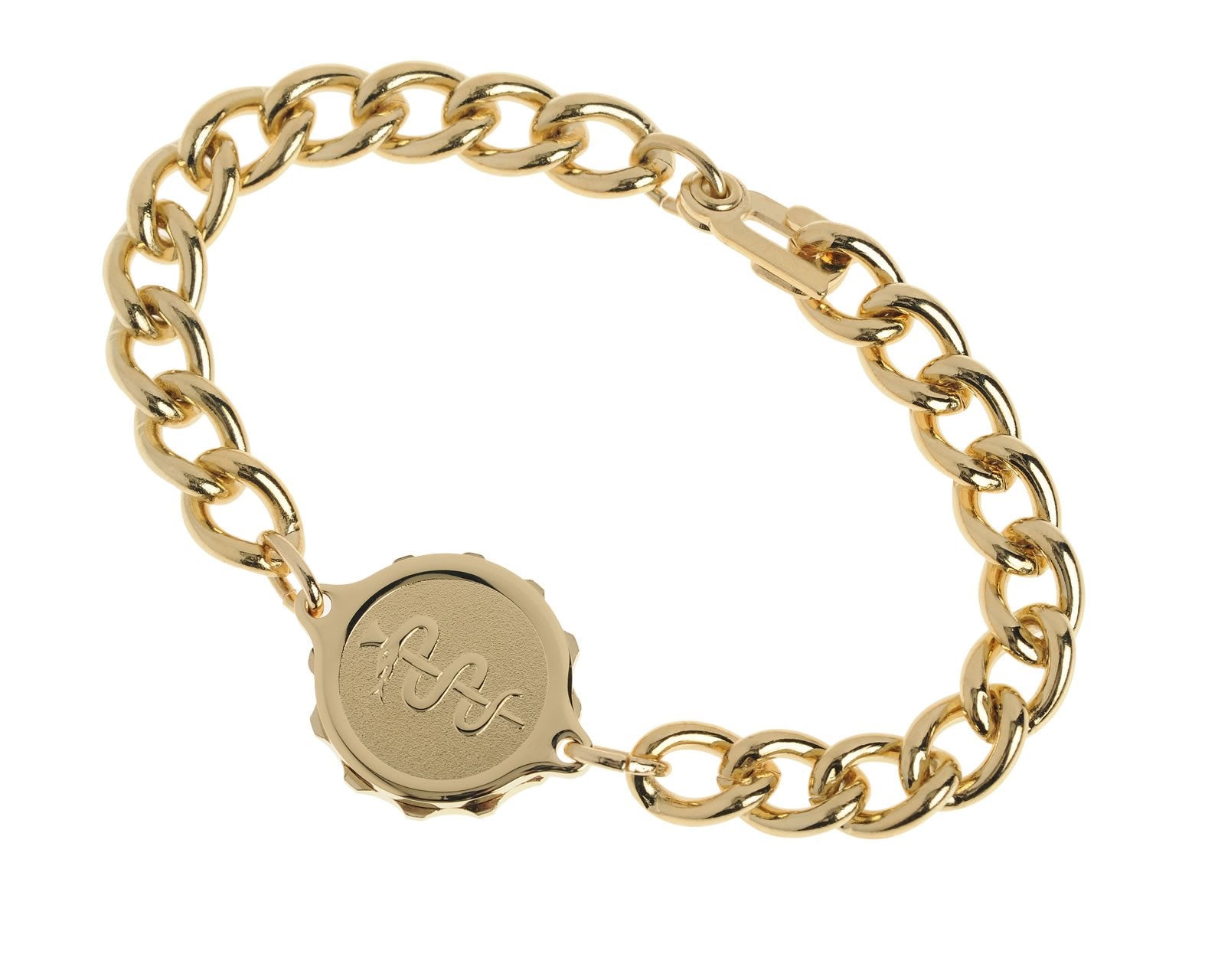 Gold Plated Snake & Staff Bracelet