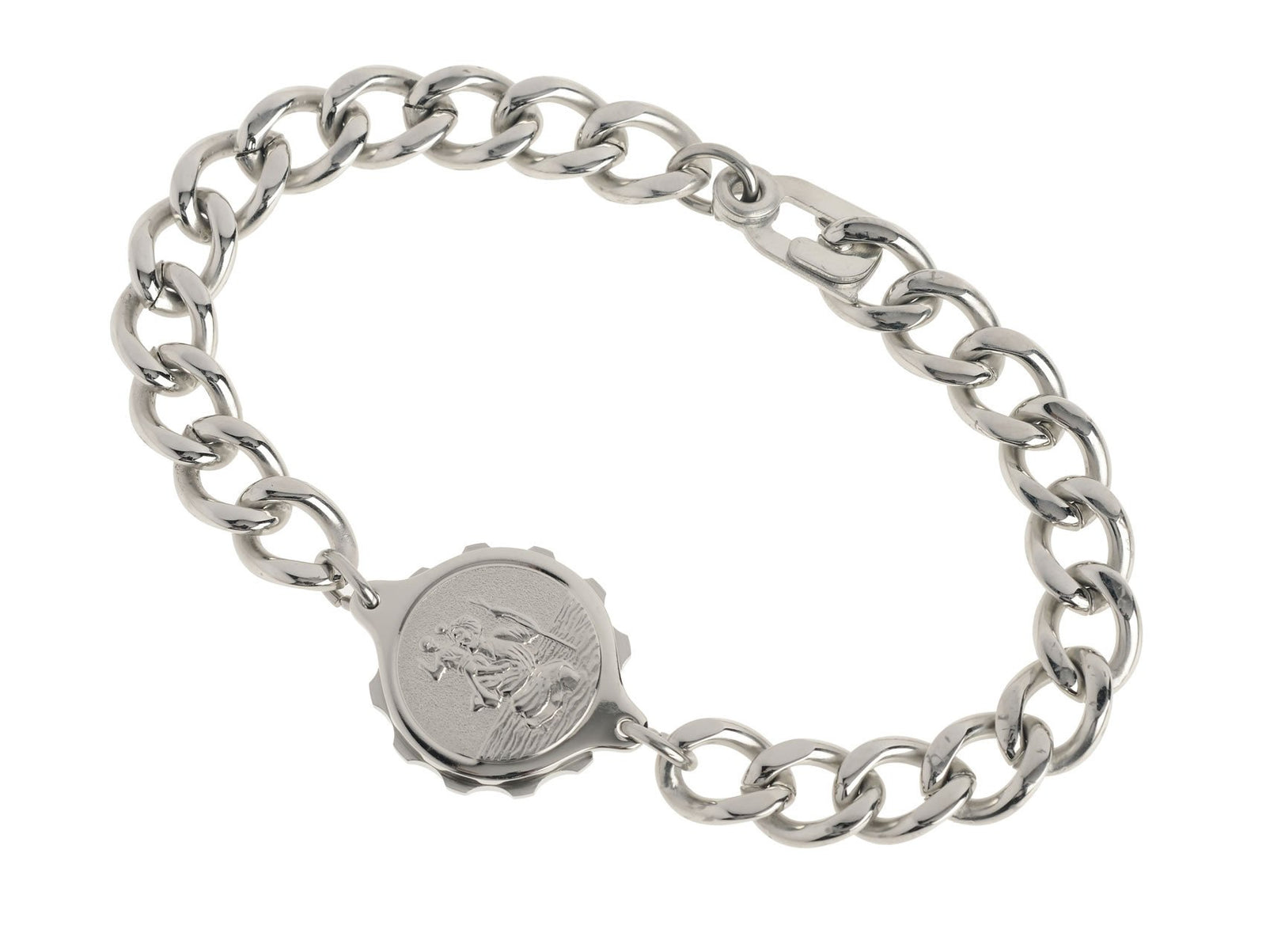 Stainless Steel Bracelet with St Christopher Capsule
