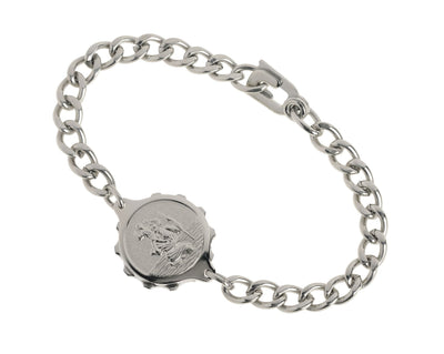 Stainless Steel Bracelet with St Christopher Capsule