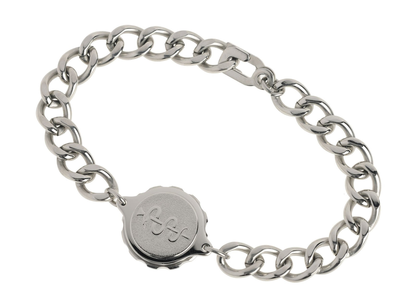 Stainless Steel Snake & Staff Bracelet