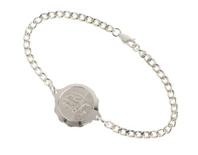 Sterling Silver Bracelet with St Christopher Capsule