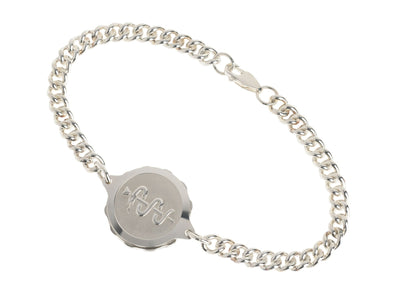 Sterling Silver Snake & Staff Bracelet